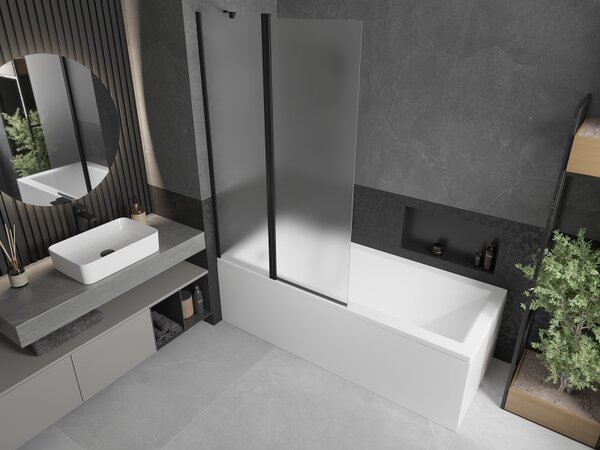 Mexen Flip, paravan de baie cu 1 aripă 100 x 150 cm, sticlă mată 6 mm, profil negru, 894-100-101-70-30