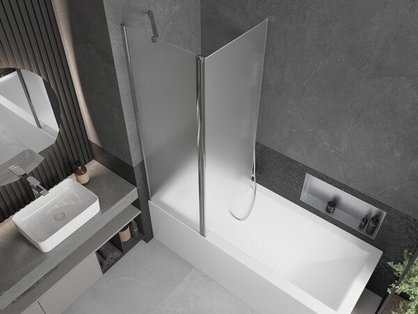 Mexen Flip, paravan de baie 1 aripă 120 x 150 cm, aripă rotativă, sticlă mată de 6 mm, profil cromat, 894-120-101-01-30