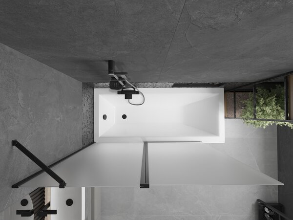 Mexen Flip, paravan de baie cu 1 aripă 140 x 150 cm, sticlă mată 6 mm, profil negru, 894-140-101-70-30