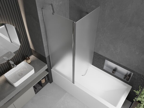 Mexen Flip, paravan de baie 1 aripă 140 x 150 cm, aripă rotativă, sticlă mată 6 mm, profil cromat, 894-140-101-01-30