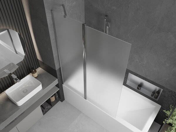 Mexen Flip, paravan de baie 1 aripă 120 x 150 cm, aripă rotativă, sticlă mată de 6 mm, profil cromat, 894-120-101-01-30