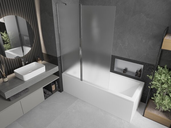 Mexen Flip, paravan de baie 1 aripă 120 x 150 cm, aripă rotativă, sticlă mată de 6 mm, profil cromat, 894-120-101-01-30