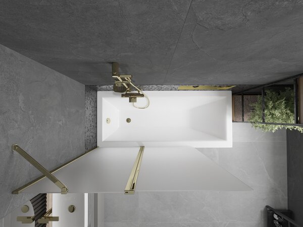 Mexen Flip, paravan de baie 1 aripă 120 x 150 cm, aripă rotativă, sticlă mată 6 mm, profil auriu, 894-120-101-50-30