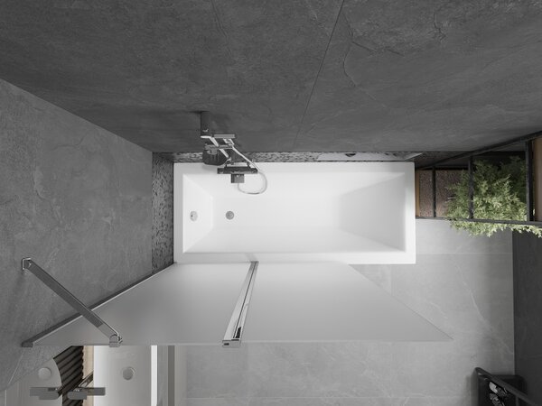 Mexen Flip, paravan de baie 1 aripă 120 x 150 cm, aripă rotativă, sticlă mată de 6 mm, profil cromat, 894-120-101-01-30