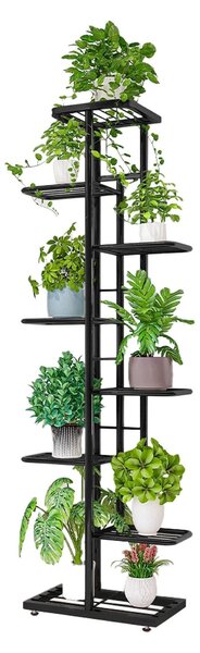 Suport de flori BAMIR TIP 4, gri inchis, metal, 43.5x22x141 cm