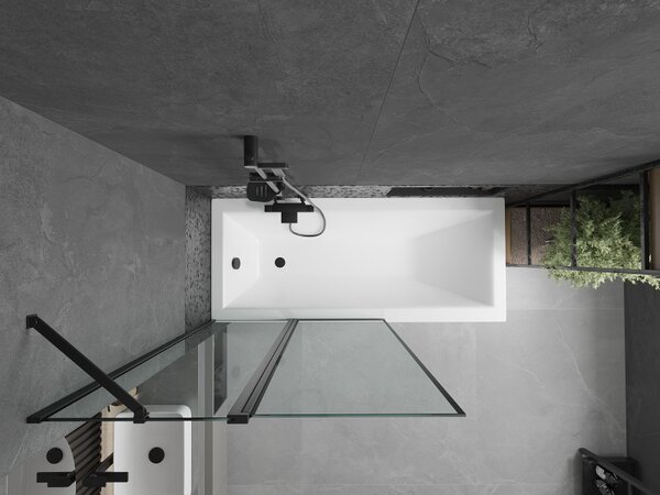 Mexen Flip, paravan de baie cu 1 aripă 100 x 150 cm, sticlă transparentă de 6 mm, profil negru, 894-100-101-70-70
