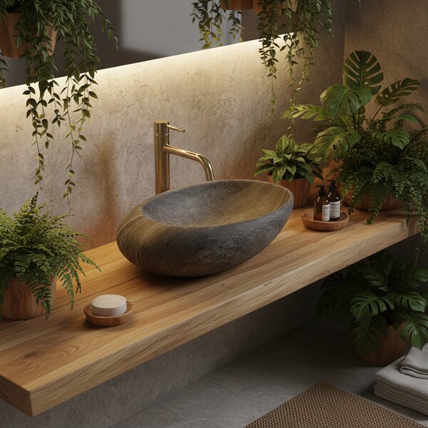 Lavoar pentru blat Rea Roxy A Stone D.Grey Gri