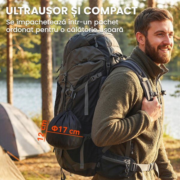 Set Vase Camping Outsunny, Kit 8 Piese Ultraușor, Mânere Anti-Arsură, Gri | Aosom Romania