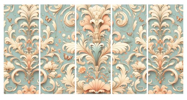 Tablou 5-piese ornamente vintage