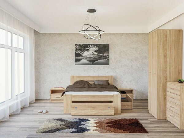 Set dormitor Novsore 147, Stejar Sonoma, PAL laminat