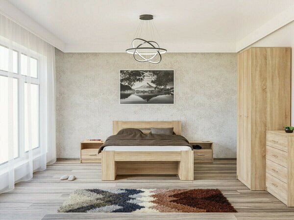 Set dormitor Novsore 147, Stejar Sonoma, PAL laminat