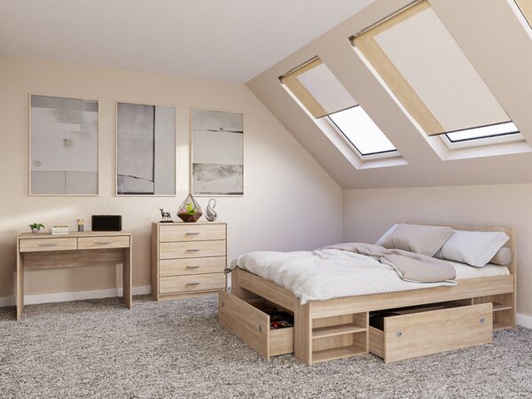 Set dormitor Novsore 155, Stejar Sonoma, PAL laminat