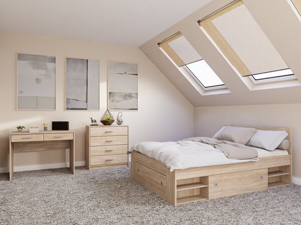 Set dormitor Novsore 155, Stejar Sonoma, PAL laminat