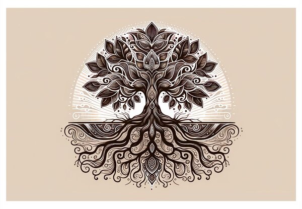 Tablou arborele vieții elegant cu rădăcini