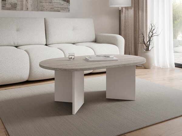 Măsuță de cafea Comfivo Fungus, Deschis Travertine, Bej, PAL laminat, 42x65x110cm, 15.5 kg