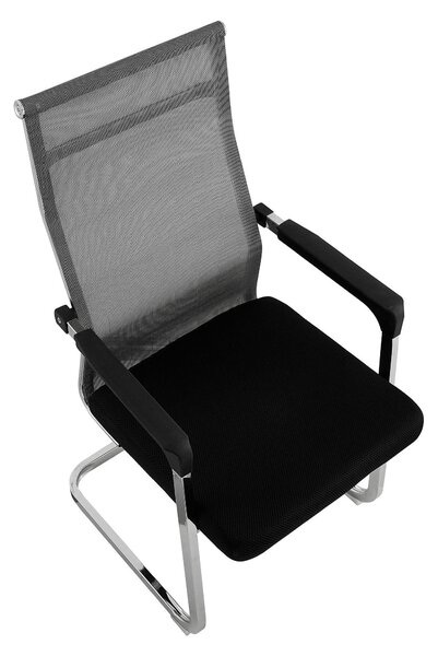 Scaun RIMALA NEW, gri/negru, plasa/metal, 56.5x64x101 cm