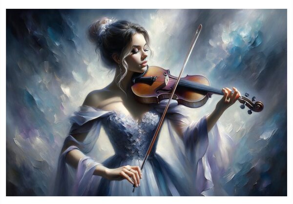 Tablou violonistă romantică