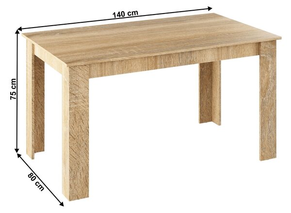 Masa GENERAL NEW, stejar sonoma, PAL melaminat, 140x80x75 cm