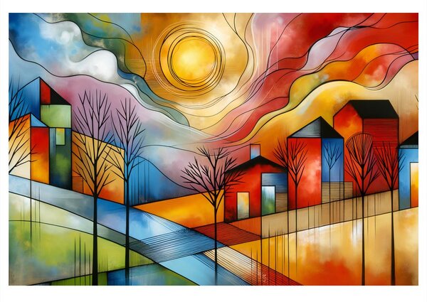 Tablou sat colorat