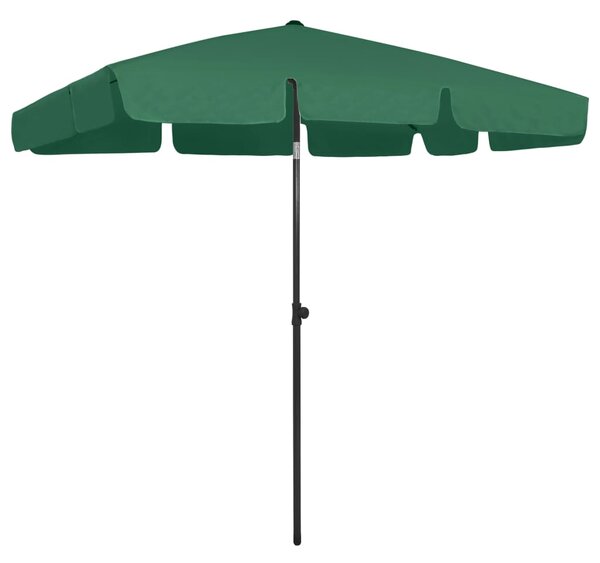 Umbrelă de plajă, verde, 200x125 cm