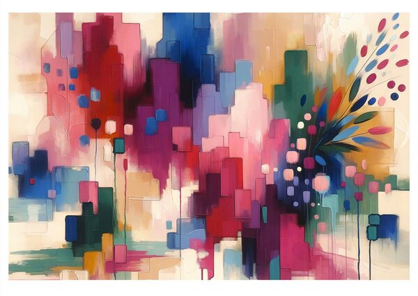 Tablou abstracție multicoloră