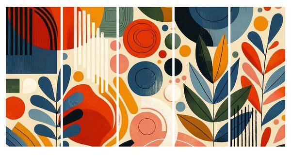 Tablou 5-piese forme abstracte moderne