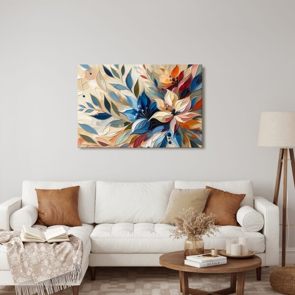 Tablou frunze florale colorate