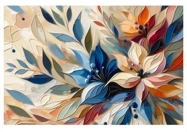 Tablou frunze florale colorate