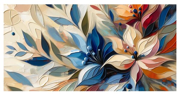 Tablou compoziție florală abstractă