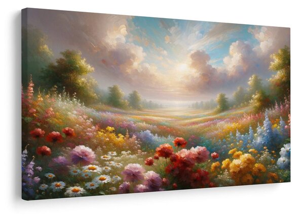 Tablou câmp romantic cu flori
