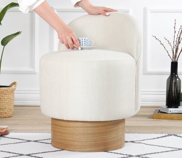 Taburet puf Barren Crem 47x66 cm