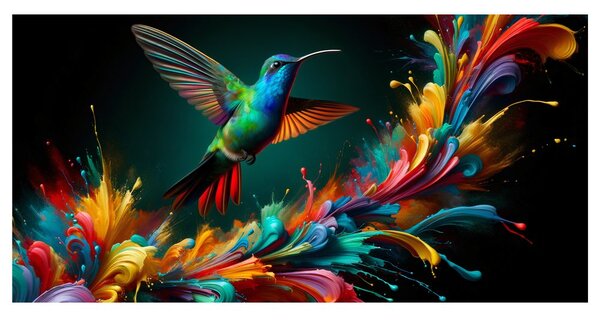 Tablou colibri și explozie de culori