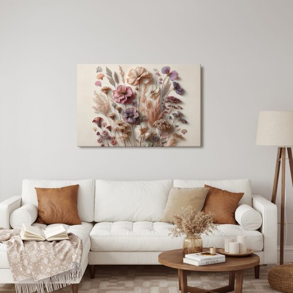 Tablou flori vintage pe fundal deschis