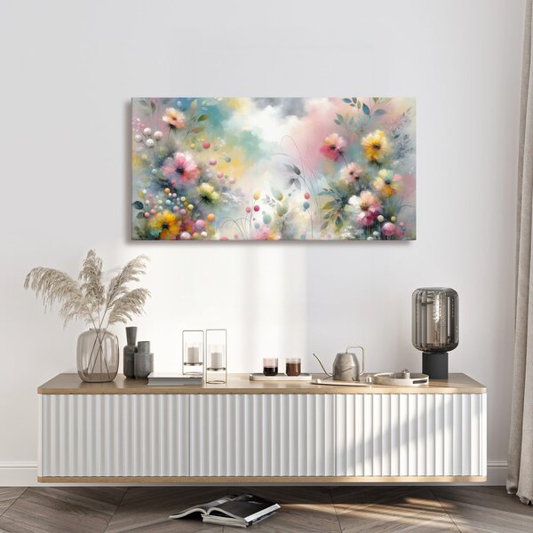 Tablou flori pastelate romantice