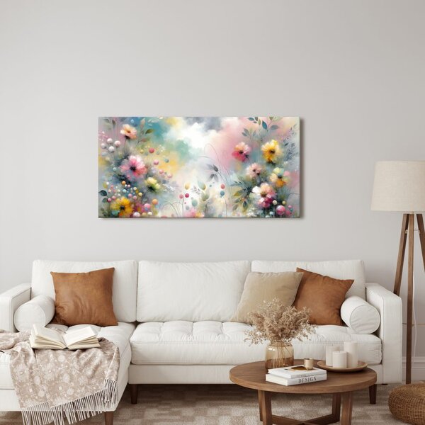 Tablou flori pastelate romantice