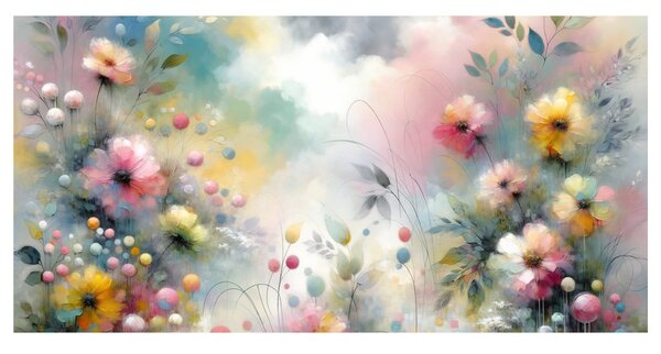 Tablou flori pastelate romantice
