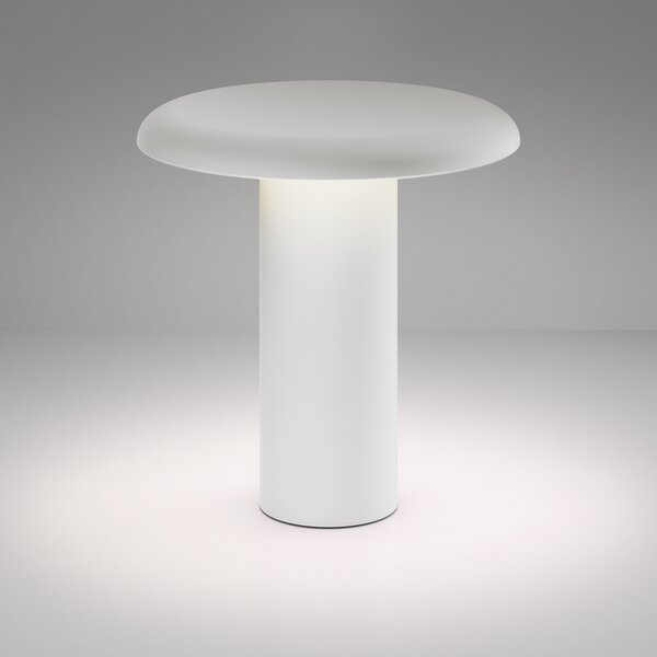 Artemide Lampă de masă cu LED Takku baterie reîncărcabilă, alb, reglabil, Alb, Camera de zi / sufragerie, Metal, Design