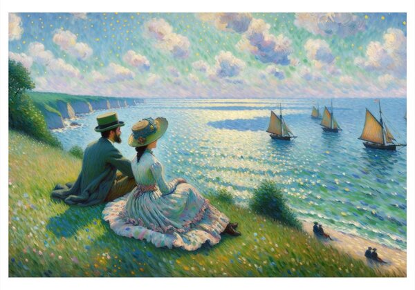 Tablou priveliște romantică spre mare