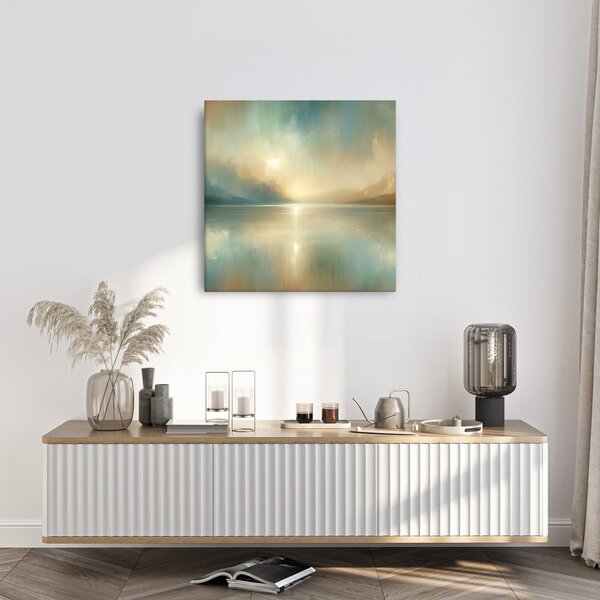 Tablou tonuri delicate ale naturii la lac