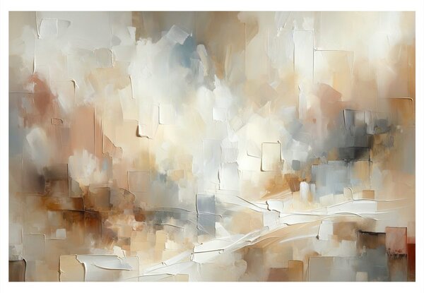 Tablou abstracție delicată în bej