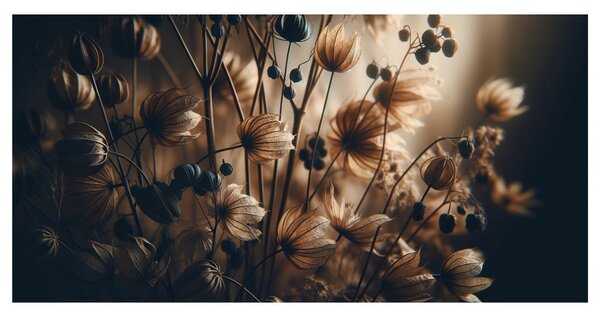 Tablou flori uscate maro