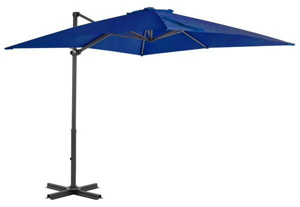 Umbrelă suspendată stâlp aluminiu, albastru azuriu, 250x250 cm