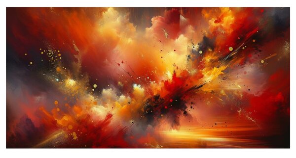 Tablou furtună abstractă în flăcări