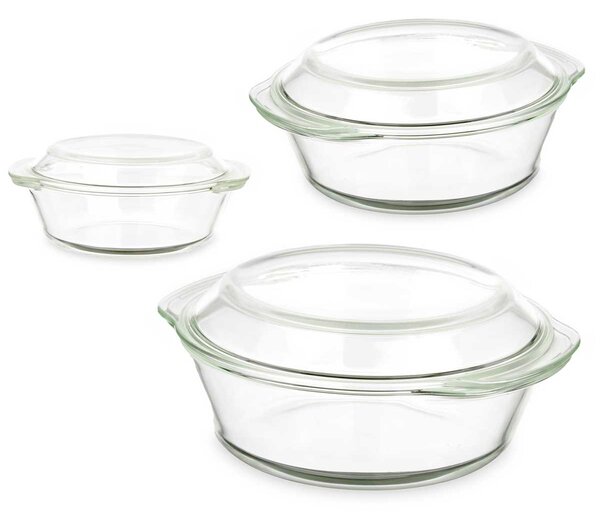 Set 3 vase rotunde termorezistente
