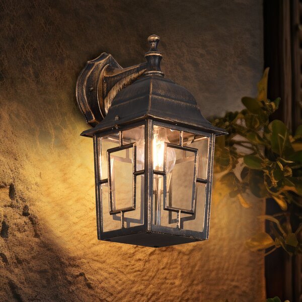 Trio Lighting Aplică de exterior Volturno, soclu inferior, antichitate culoare rugină, reglabil, Maro / Rugină, Aluminiu, Antichitate