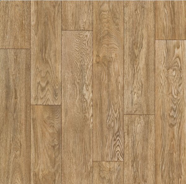 Covorul PVC linoleum Plank 069, Latimi 1.5 m, 2 m si 2,5 m, Maro Imitatie parchet, Suport pasla 200 x 400