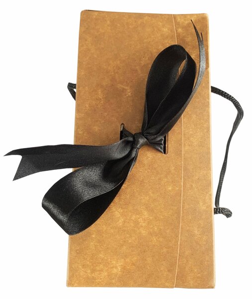 SET 10 Boxbag pungi cadou kraft natur pentru 2 sticle vin (35x18x9 cm)