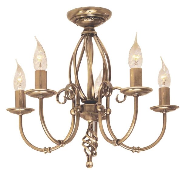 Lustră pe lanț Elstead ART5-AGD-BRASS ARTISAN 5xE14/60W/230V