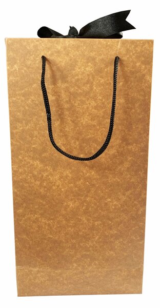 SET 10 Boxbag pungi cadou kraft natur pentru 2 sticle vin (35x18x9 cm)