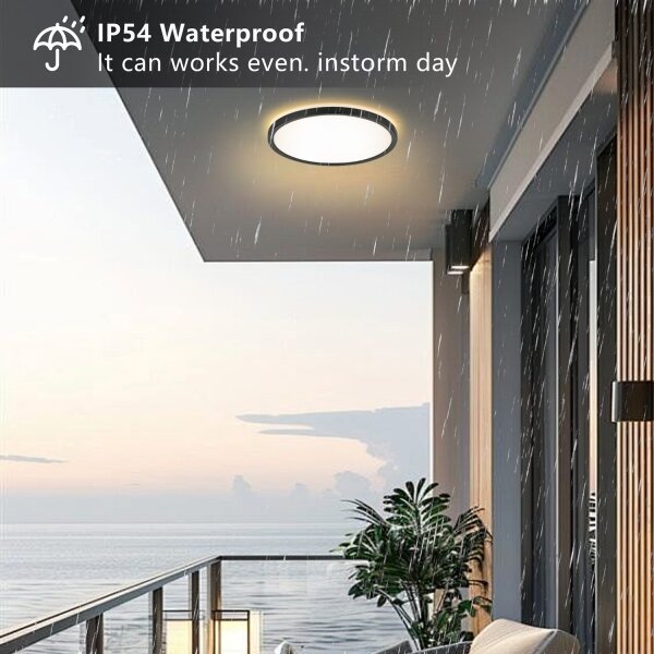 Plafonieră LED pentru baie Brilagi ULTRA SLIM LED/24W/230V d. 42 cm negru IP54